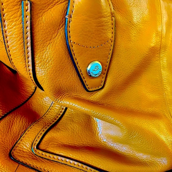 B. MAKOWSKI Tan Leather Handbag w/Leopard Print Lining, WUC - Picture 13 of 16